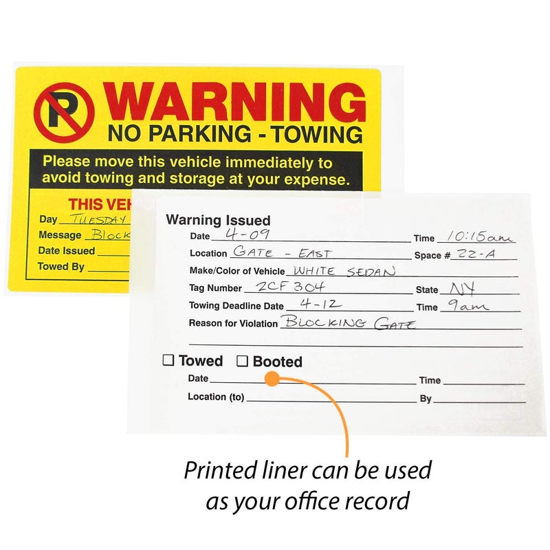 SmartSign Please Move This Vehicle to Avoid Towing Pack of 50 Parking Violation Stickers | 5" x 8" - Image 3
